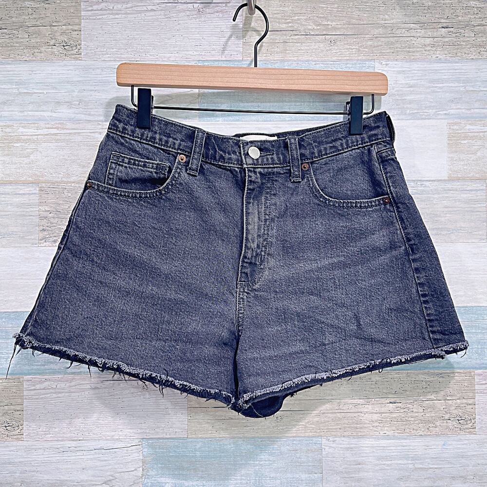 UNIVERSAL THREAD 90s Cutoff Shorts Faded Black High Rise Stretch Denim Womens 6